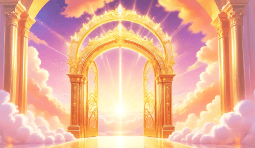 Sonnenportal in Gold und Lila