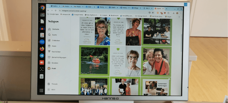 Instagram Posts auf dem Laptopbildschirm